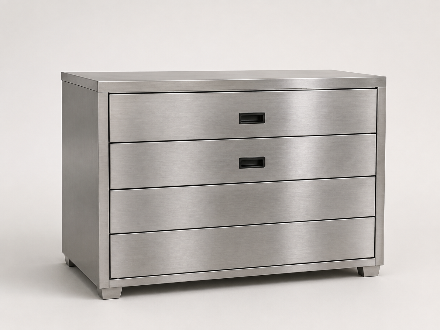 Four-drawer stainless-steel industrial storage cabinet